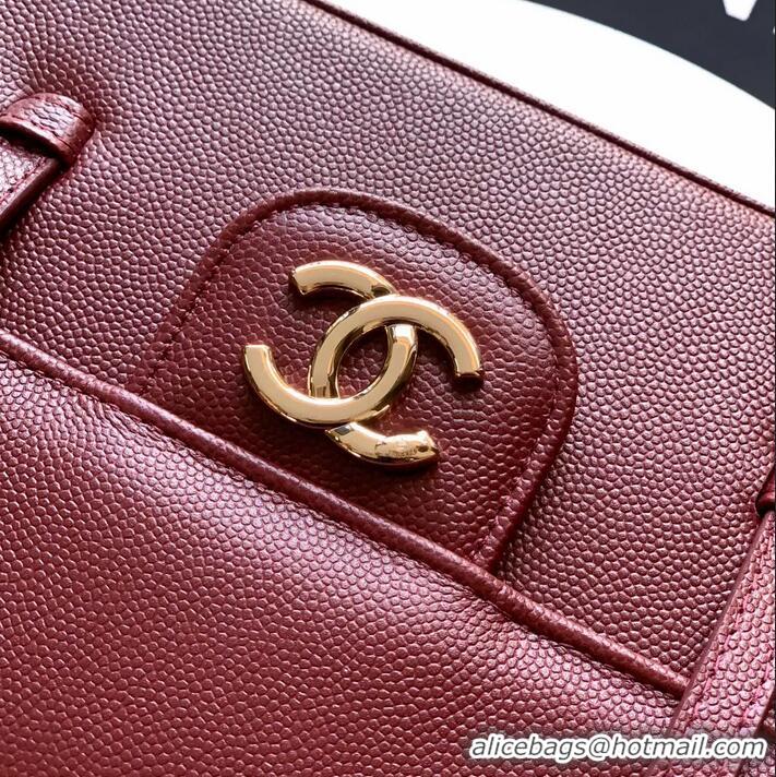 Grade Design Chanel Calfskin Leather Hobo Bag CH112703 Dark Burgundy 2025