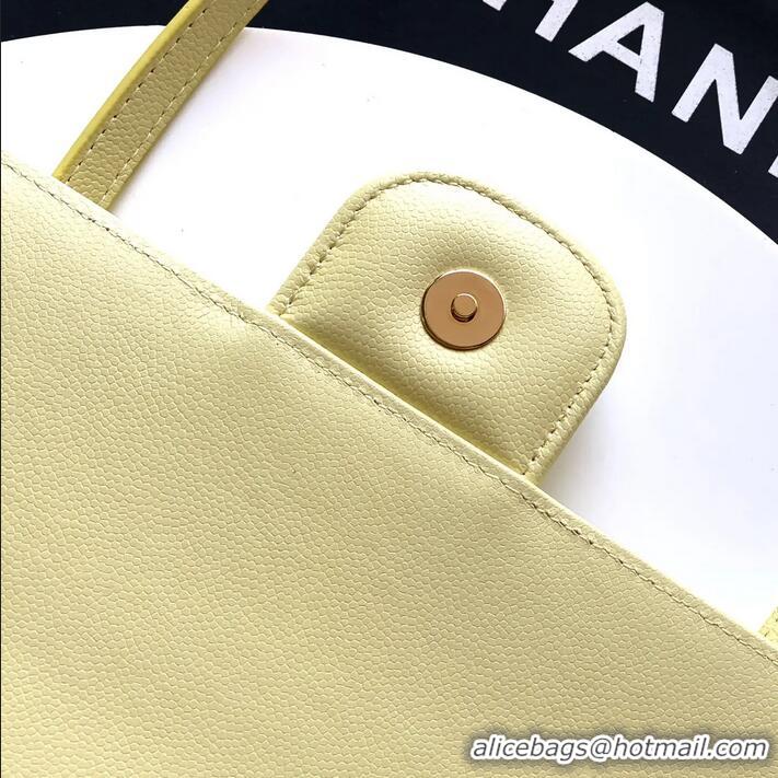 Luxury Discount Chanel Calfskin Leather Hobo Bag CH112703 Yellow 2025