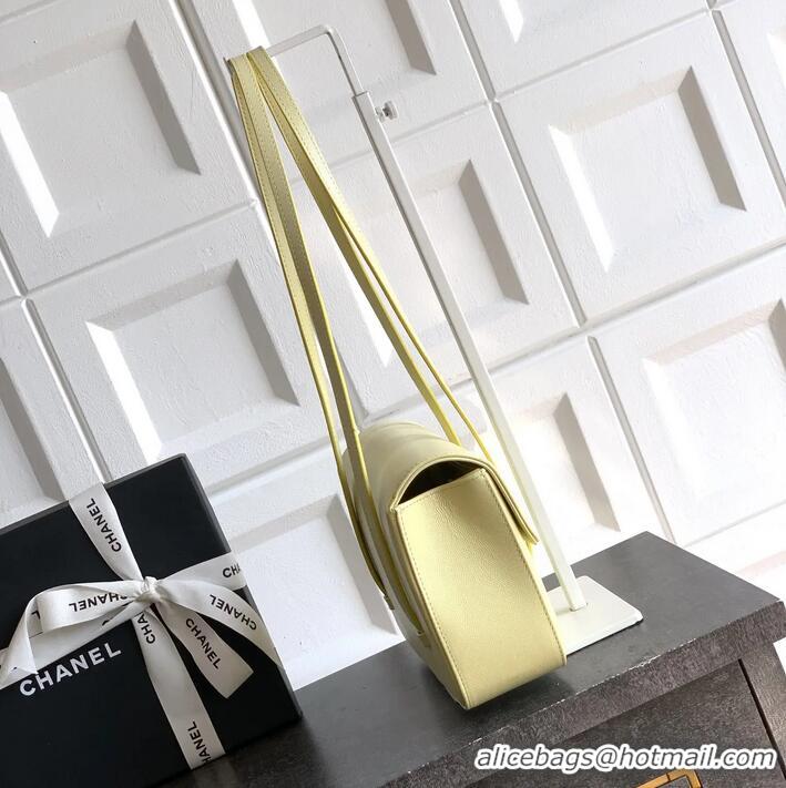 Luxury Discount Chanel Calfskin Leather Hobo Bag CH112703 Yellow 2025