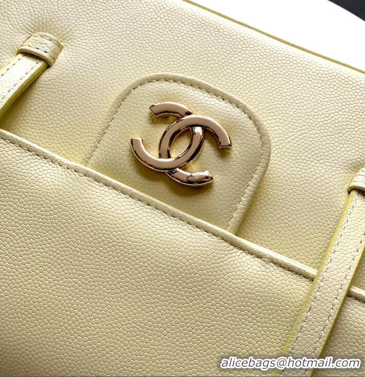 Luxury Discount Chanel Calfskin Leather Hobo Bag CH112703 Yellow 2025