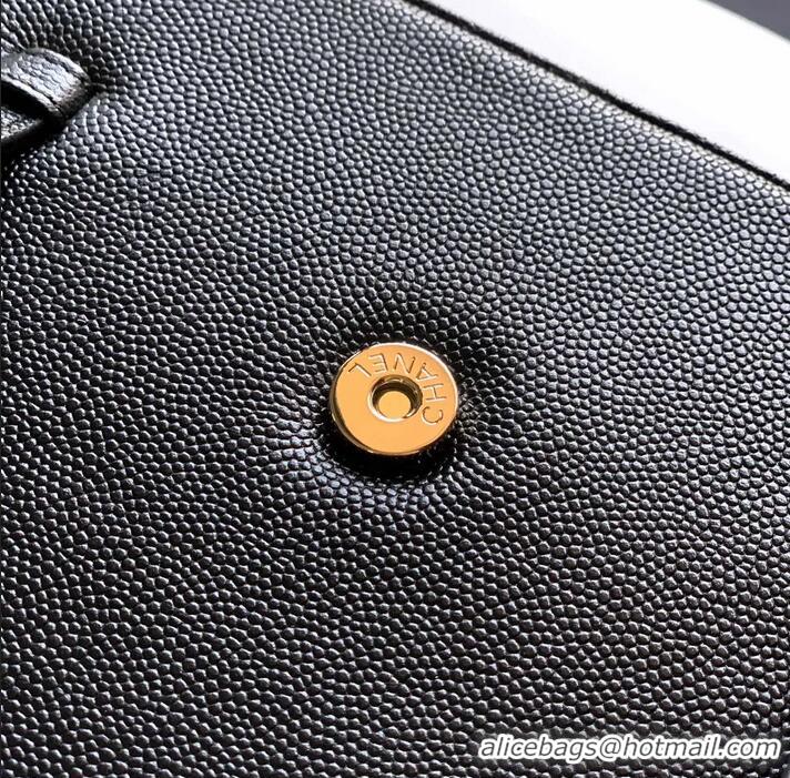 Traditional Discount Chanel Calfskin Leather Hobo Bag CH112703 Black 2025