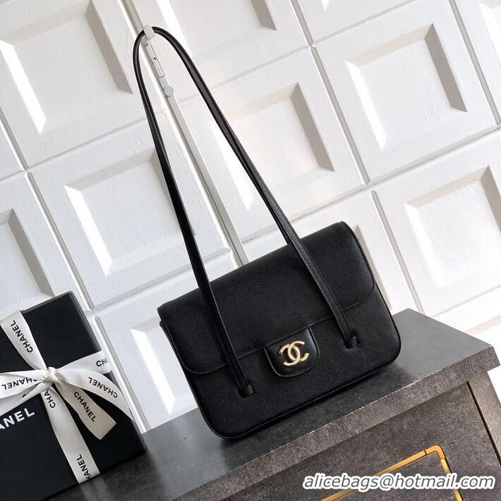 Traditional Discount Chanel Calfskin Leather Hobo Bag CH112703 Black 2025