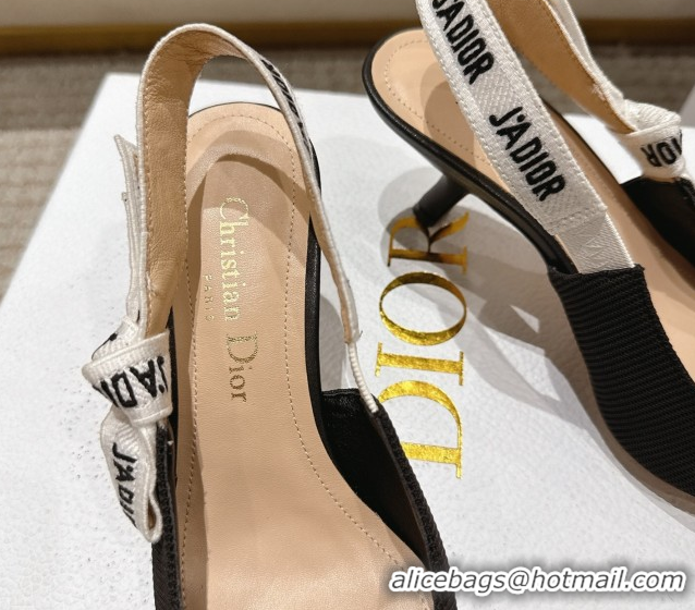Luxurious Dior J'Adior Slingbacks Pumps 6.5cm in Embroidered Cottonn Black6 661217059