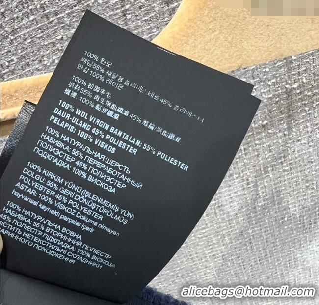 Luxury Cheap Miu Miu Wool Plaid Dress MM122501 Blue/Grey 2025