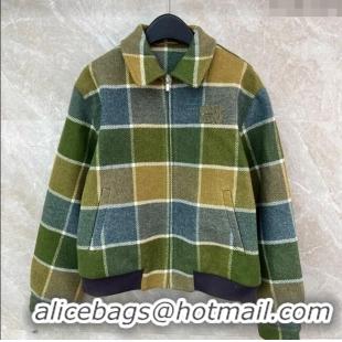 Top Design Miu Miu Plaid Jacket MM122502 Green 2025
