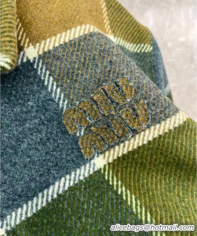 Top Design Miu Miu Plaid Jacket MM122502 Green 2025