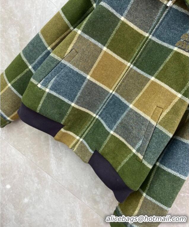 Top Design Miu Miu Plaid Jacket MM122502 Green 2025