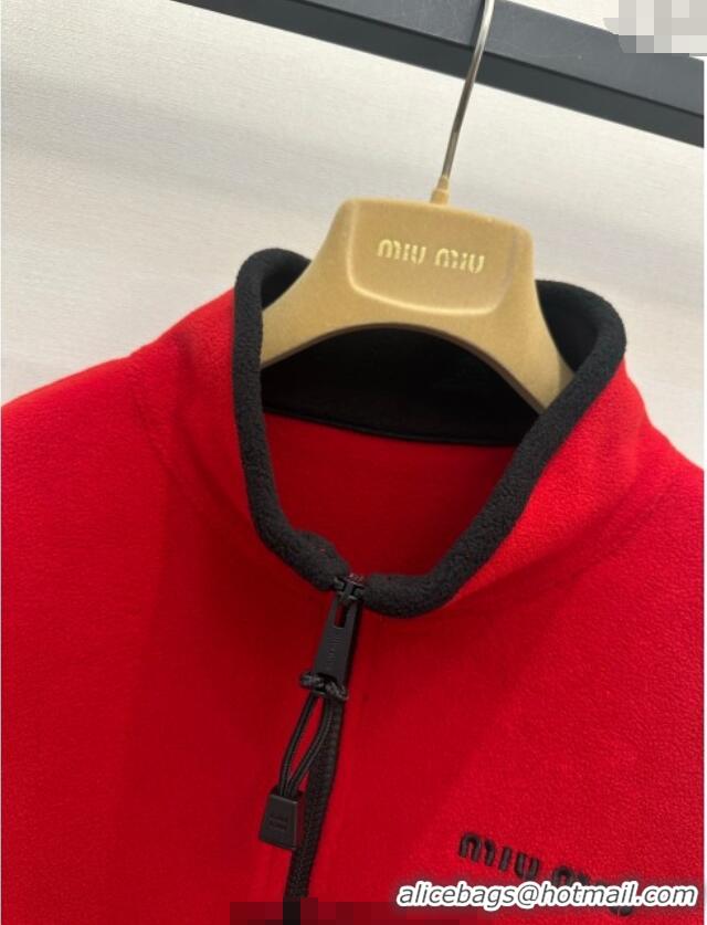 Luxury Cheap Miu Miu Polo Blouse Top MM122503 Red 2025