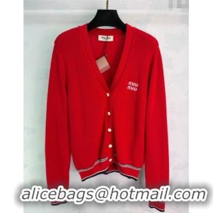 Buy Fashionable Miu Miu Wool Cardigan MM122505 Red 2025