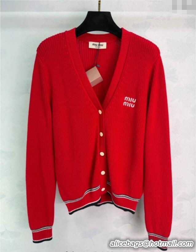 Buy Fashionable Miu Miu Wool Cardigan MM122505 Red 2025