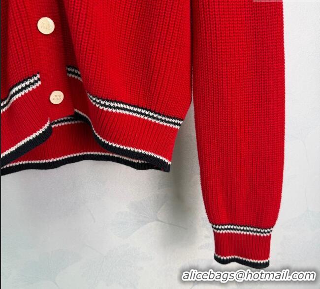 Buy Fashionable Miu Miu Wool Cardigan MM122505 Red 2025