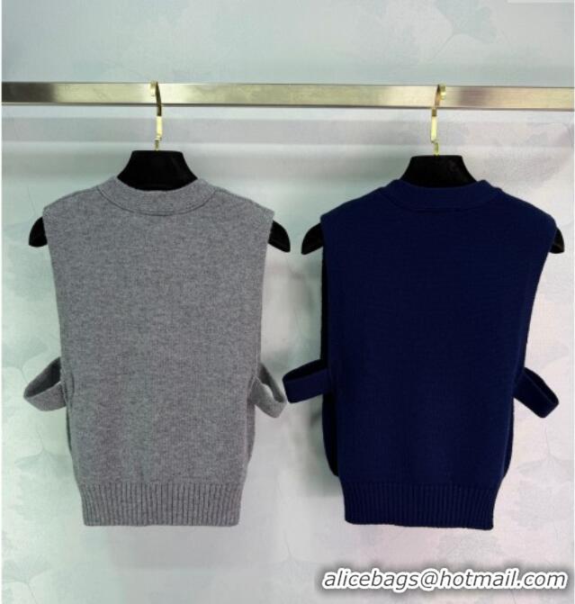 Luxury Discount Miu Miu Wool Vest MM122506 Grey 2025