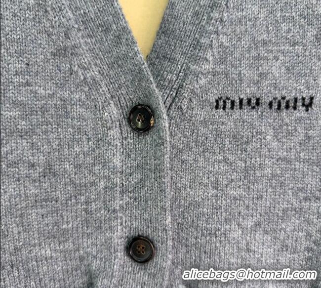 Luxury Discount Miu Miu Wool Vest MM122506 Grey 2025