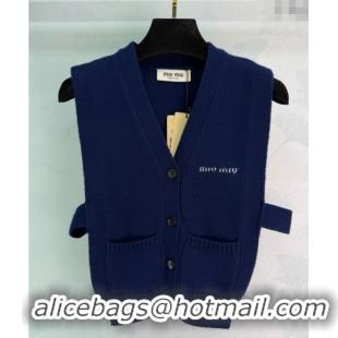 Top Grade Miu Miu Wool Vest MM122506 Dark Blue 2025