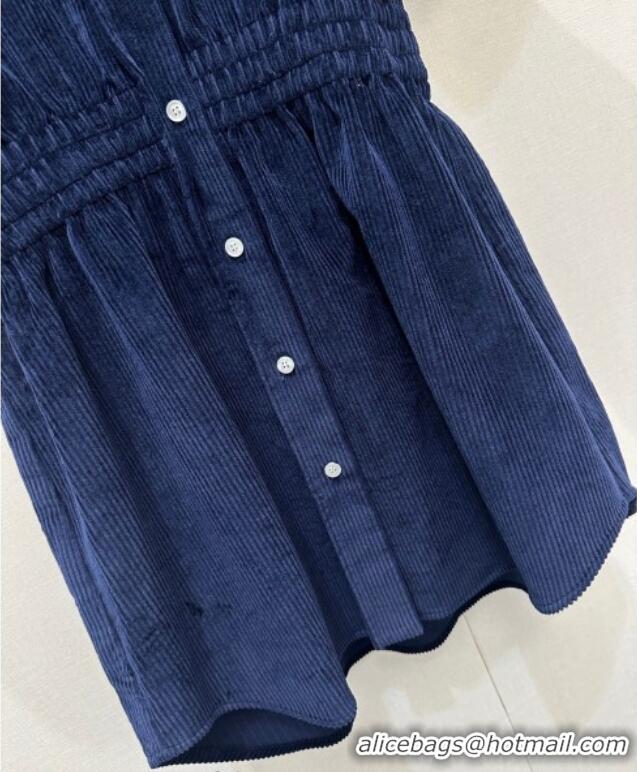 Luxury Discount Miu Miu Corduroy Dress MM122508 Blue 2025