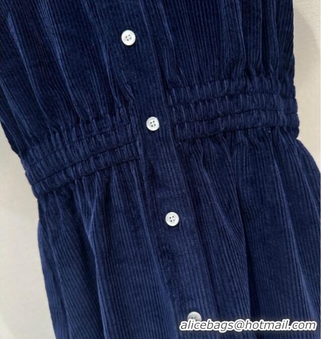 Luxury Discount Miu Miu Corduroy Dress MM122508 Blue 2025