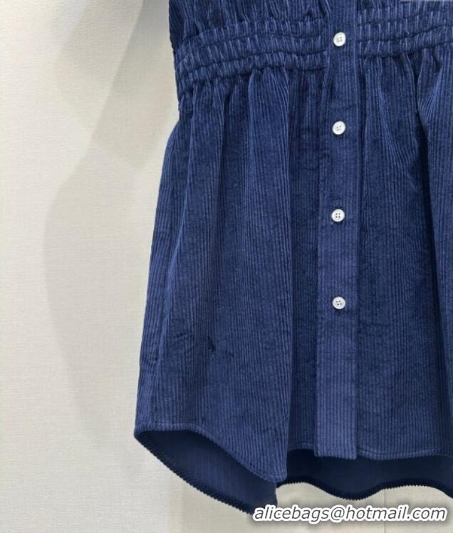 Luxury Discount Miu Miu Corduroy Dress MM122508 Blue 2025