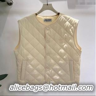 Luxury Discount Miu Miu Quilted Vest MM122512 White 2025