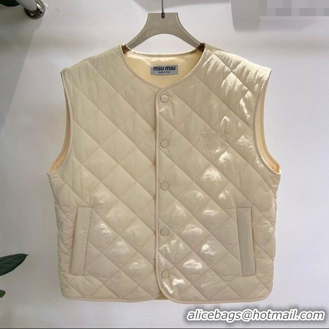 Luxury Discount Miu Miu Quilted Vest MM122512 White 2025