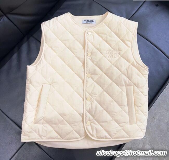 Luxury Discount Miu Miu Quilted Vest MM122512 White 2025