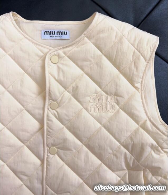 Luxury Discount Miu Miu Quilted Vest MM122512 White 2025