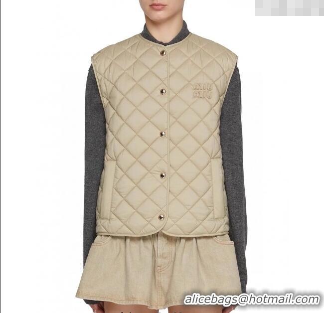 Luxury Discount Miu Miu Quilted Vest MM122512 White 2025
