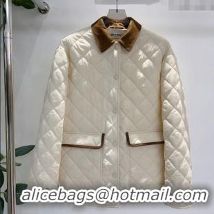 Best Price Miu Miu Quilted Jacket MM122513 White 2025
