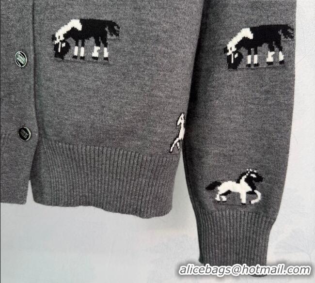 Super Quality Miu Miu Embroidered Cardigan MM122514 Grey 2025