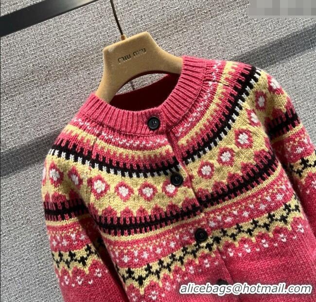 ​Trendy Design Miu Miu Wool Cardigan with Embroidery MM122518 Pink 2025