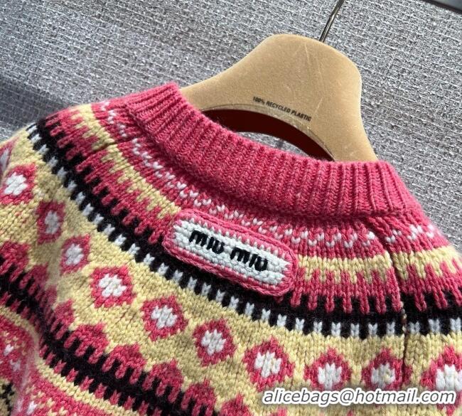 ​Trendy Design Miu Miu Wool Cardigan with Embroidery MM122518 Pink 2025