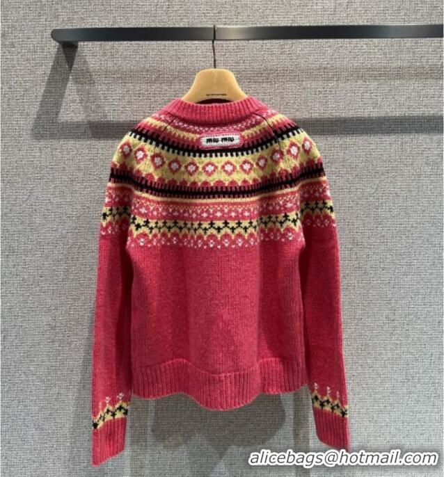 ​Trendy Design Miu Miu Wool Cardigan with Embroidery MM122518 Pink 2025