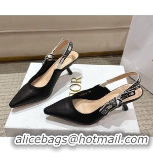 Good Quality Dior J'Adior Slingbacks Pumps 6.5cm in Black Calfskin Leather 1217064