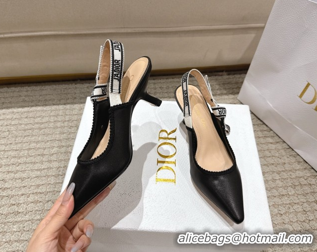 Good Quality Dior J'Adior Slingbacks Pumps 6.5cm in Black Calfskin Leather 1217064
