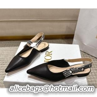 Perfect Dior J'Adior Slingbacks Ballet Flats in Black Calfskin Leather 1217066