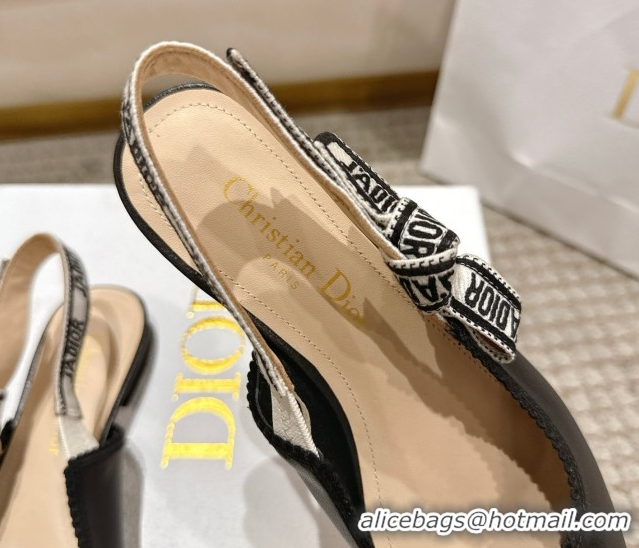 Perfect Dior J'Adior Slingbacks Ballet Flats in Black Calfskin Leather 1217066