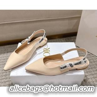 Classic Hot Dior J'Adior Slingbacks Ballet Flats in Patent Leather Nude 1217067