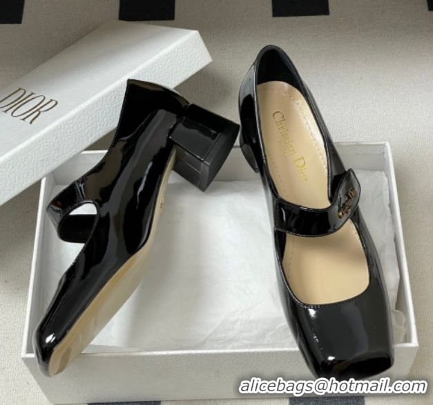 Sumptuous Dior Patent Leather Mary Janes Pumps 4cm Black DR121704 1217069