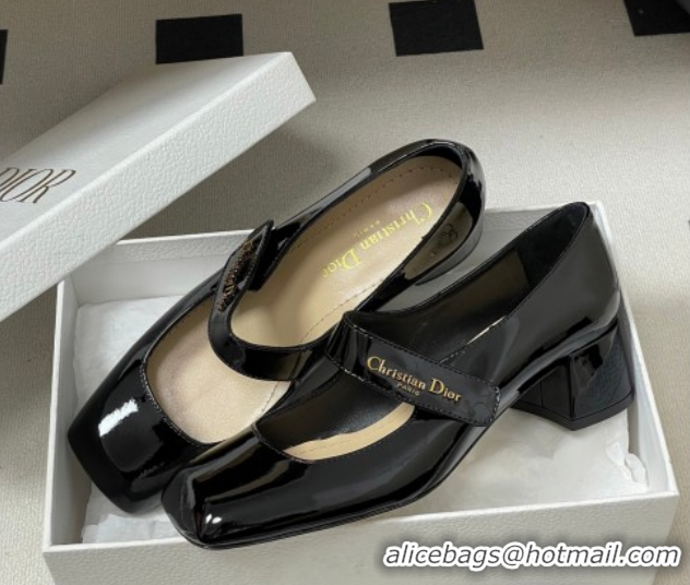 Sumptuous Dior Patent Leather Mary Janes Pumps 4cm Black DR121704 1217069