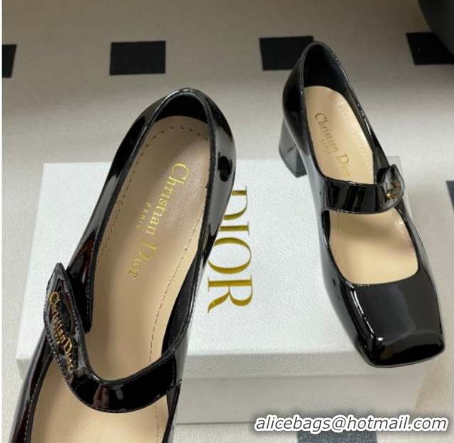 Sumptuous Dior Patent Leather Mary Janes Pumps 4cm Black DR121704 1217069