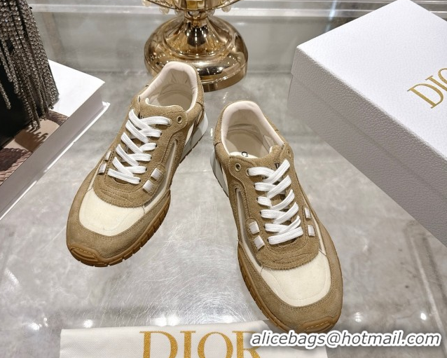 Grade Quality Dior Tech Sneakers in Suede Leather and Transparent Mesh Brown 1217073