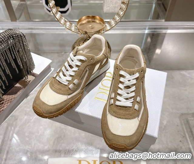 Grade Quality Dior Tech Sneakers in Suede Leather and Transparent Mesh Brown 1217073