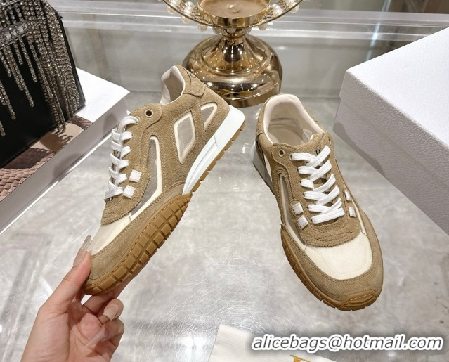 Grade Quality Dior Tech Sneakers in Suede Leather and Transparent Mesh Brown 1217073
