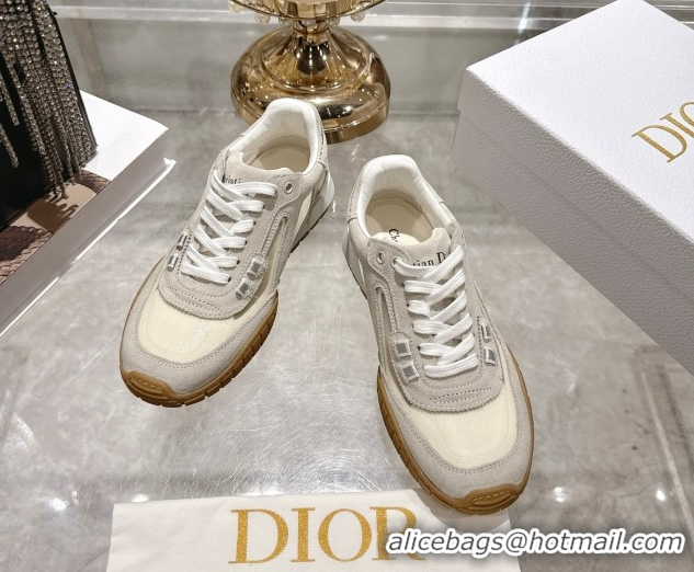 Purchase Dior Tech Sneakers in Suede Leather and Transparent Mesh Grey 1217074