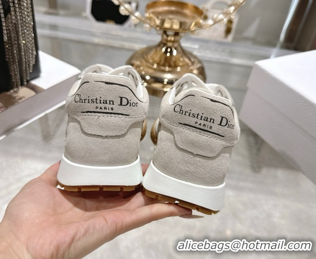 Purchase Dior Tech Sneakers in Suede Leather and Transparent Mesh Grey 1217074