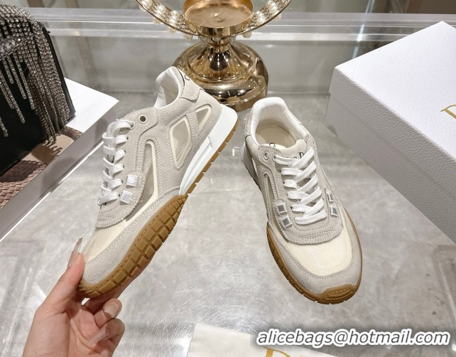 Purchase Dior Tech Sneakers in Suede Leather and Transparent Mesh Grey 1217074