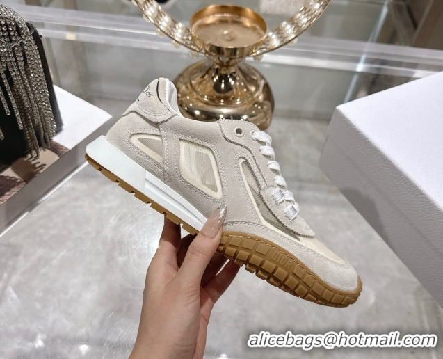 Purchase Dior Tech Sneakers in Suede Leather and Transparent Mesh Grey 1217074