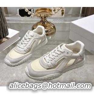 Top Grade Dior Tech Sneakers in Calfskin with Suede and Transparent Mesh White 1217076