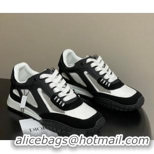 Unique Style Dior Tech Sneakers in Calfskin with Suede and Transparent Mesh Black 1217077