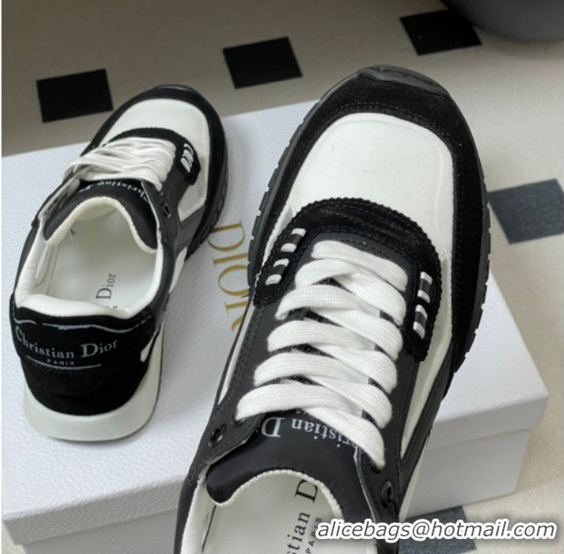 Unique Style Dior Tech Sneakers in Calfskin with Suede and Transparent Mesh Black 1217077