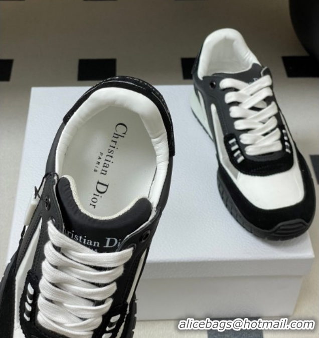 Unique Style Dior Tech Sneakers in Calfskin with Suede and Transparent Mesh Black 1217077